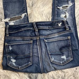 American eagle distressed, superstretch skinny jeans, size 2